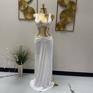 Elegant White Asymmetrical Dress
